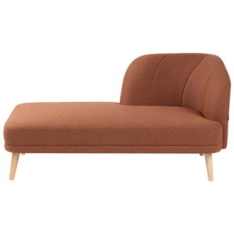 Beliani Beliani - Chaise Longue De Tela De Poli&eacute;ster Estilo Tradicional Muebles De Sala De Estar Marr&oacute;n Dorado Derecho Tanlay