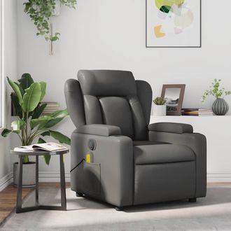 vidaXL Vidaxl - Sill&oacute;n De Masaje Reclinable Cuero Sint&eacute;tico Gris