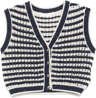 Palm Angels Top in maglia a righe - Blu