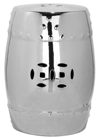 Safavieh Taburete de jardin en ceramica plateada