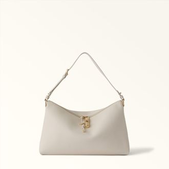 Furla Debby Shoulder Bag L Panna White Night Calf Leather + Sidney Calf Leather Woman