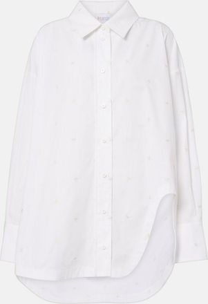 The Attico Embroidered cotton-blend poplin shirt