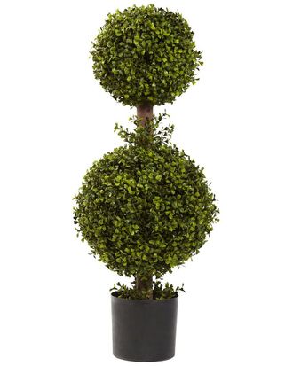 Nearly Natural 35In Double Boxwood Topiary