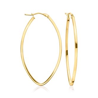 Ross-Simons Italian 14kt Yellow Gold Marquise-Shaped Hoop Earrings
