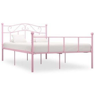 Berkfield Home Bed Frame Pink Metal 140x200 cm