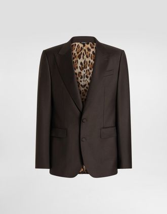 Dolce & Gabbana Single-breasted Sicilia Light Jacket In Light Wool - Man Suits And Blazers Brown 44