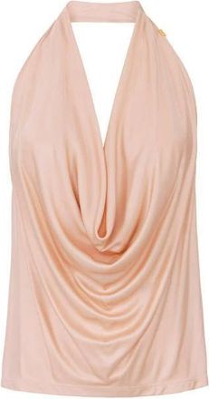 Elisabetta Franchi Halterneck Draped Top - Dames - Tops zonder mouwen - Roze - L - Tops
