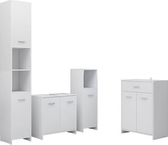 vidaXL Juego De Muebles De Ba&ntilde;o 4 Piezas Blanco Vidaxl