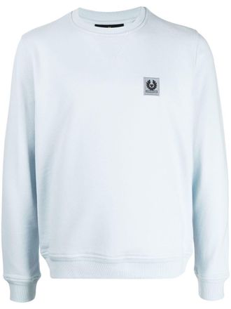Belstaff logo patch long-sleeved sweatshirt - men - Cotton/Elastane - S - Blue