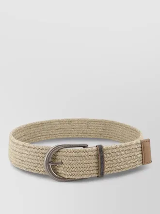 Brunello Cucinelli linen belt braided design shiny loop