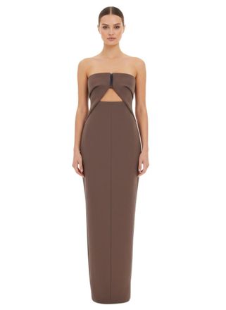 Rick Owens Brown Strapless Full Length Dress