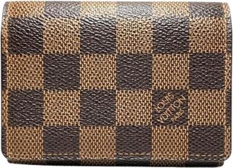 Louis Vuitton Pre-owned Damier Leren Kaarthouder - Dames - Vintage Accessoires - Bruin - ONE Size - Vintage
