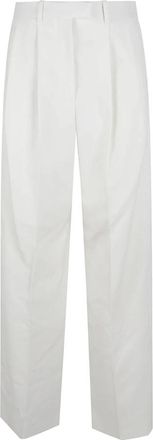 Givenchy Double Pleat Broeken - Dames - Straight fit broeken - Wit - XS - Wol - Broeken