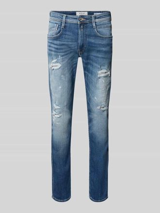 Replay Slim Fit Jeans im Used-Look Modell Anbass in Dunkelblau, Gr&ouml;&szlig;e 30/30
