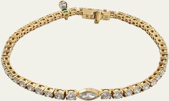 Monica Rich Kosann 18K Yellow Gold Tennis Bracelet with Prong Set Diamonds