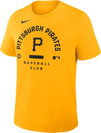 Nike Pittsburgh Pirates Authentic Collection Early Work Nike Mens Dri-FIT MLB T-Shirt in Yellow | 034J79QPTB-HXK