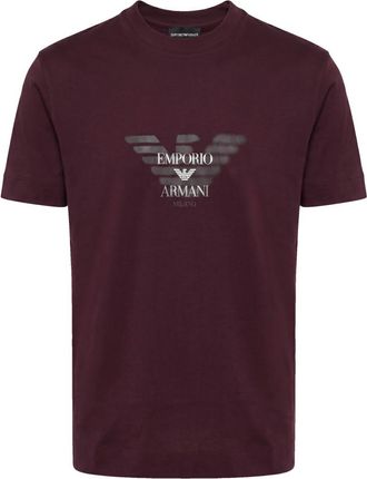 Emporio Armani Maroon Logo Print T-Shirt