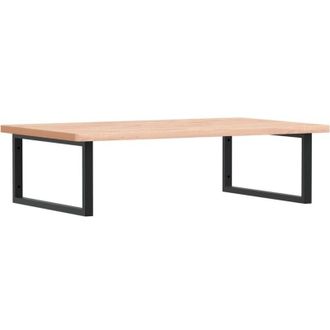 vidaXL Estante De Lavabo De Pared De Acero Y Madera Maciza De Haya Vidaxl