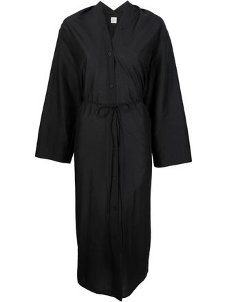 Toteme tie-waist shirt dress - women - Fabric - 36 - Black