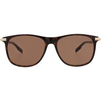 Montblanc 56mm Rectangular Sunglasses in Havana Havana Brown at Nordstrom Rack