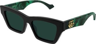 Gucci Gg 1753S Zonnebril - Dames - Zonnebrillen - Zwart - 53 MM - Nylon - Accessoires