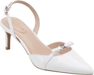 Bandolino Pracen Slingback Pointed Toe Pump in White at Nordstrom, Size 8.5