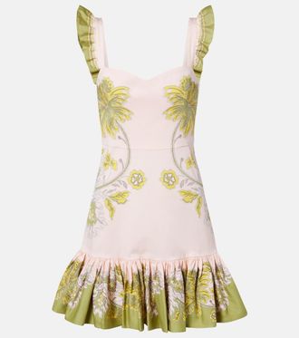 La DoubleJ Gingerbread printed cotton-blend minidress