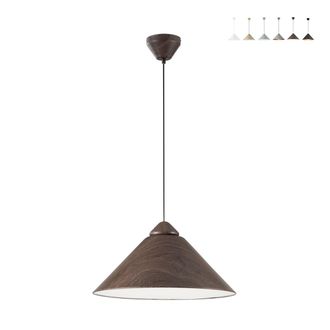 Luce-Ambiente-Design L&aacute;mpara Colgante Moderna De Metal Con Difusor C&oacute;nico Bigbang - Marr&oacute;n