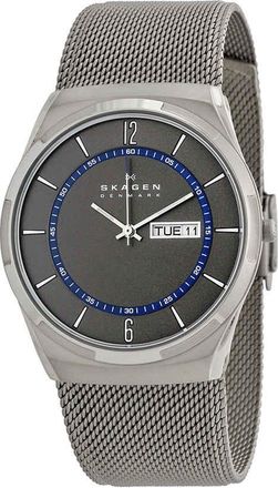 Skagen Melbye Grey Dial Stainless Steel Mesh Mens Watch SKW6078