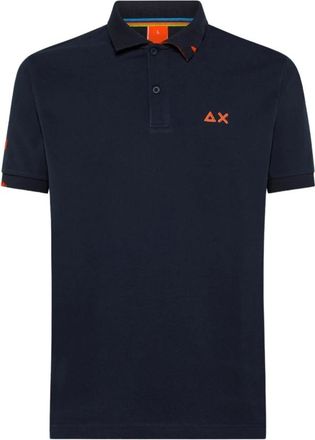 Sun 68 Blauwe Katoenen Logo Beach Polo - Heren - Polos - Blauw - S - Katoen - Tops