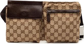 Gucci 2000-2015 GG Canvas Double Pocket belt bag - Marrone