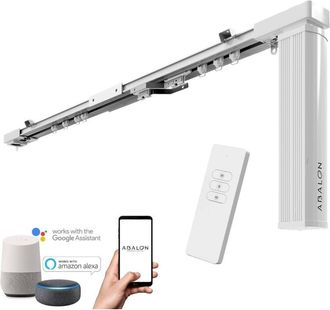 None Abalon Riel Motorizado Para Cortinas, 6 Metros, Motor Wifi Compatible Con Alexa Google Home Y App M&oacute;vil Tuya Smart