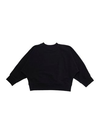 Moschino Girls Crewneck Sweatshirt Logo, Black Cotton Hoods & Sweatshirts