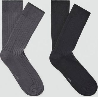 Mango Pack 2 calzini cotone coste navy - Uomo - 40-42 - MANGO MAN