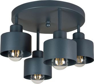 OEM L&aacute;mpara De Techo Antracita, Metal Industrial, 4xe27, Iluminaci&oacute;n Led Moderna Para Sal&oacute;n, Cocina, Dormitorio, Habitaci&oacute;n Infantil, Loft