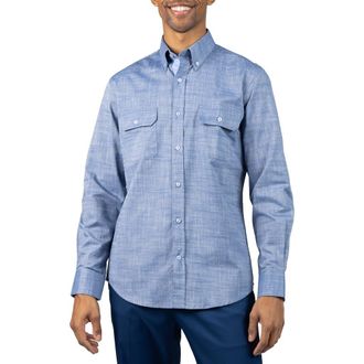 Tailorbyrd Signature Cotton Chambray Button-Down Shirt in Denim at Nordstrom Rack, Size Xx-Large