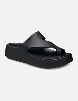 Crocs Womens Getaway Womens Platform Toe Loop Sandals - Black - Size: 7
