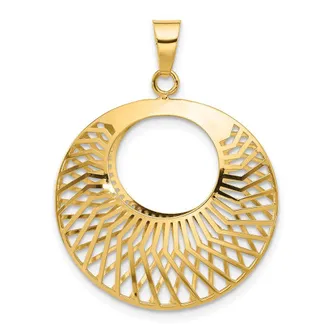 Diamond2Deal 14k Yellow Gold Polished Hollow Fancy Pendant