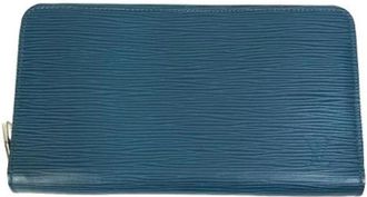 Louis Vuitton Pre-owned Leather Wallet - unisex - Vintage Accessoires - Blauw - ONE Size - Leer - Vintage