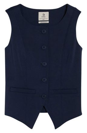 Lord & Taylor Dreamweave Knit Button Front Vest in Navy Blazer at Nordstrom, Size X-Large