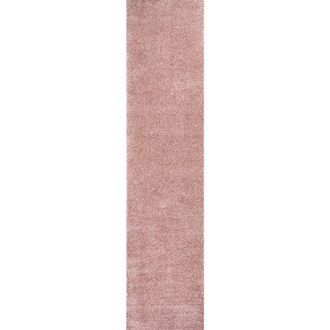 Jonathan Y Designs Haze Solid Low-Pile Area Rug in Pink at Nordstrom, Size 2Ft 0In X 8Ft 0In