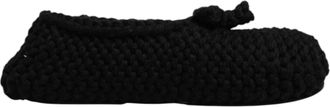 Dolce & Gabbana Womens Crochet Knot Detail Flats - Black Cotton - Size EU 39