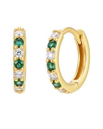 Liv Oliver 18K Plated 0.48 Ct. Tw. Green Quartz Cz Earrings