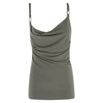 Coperni Sleeveless Tops, female, Green, Size: XS Logo Top