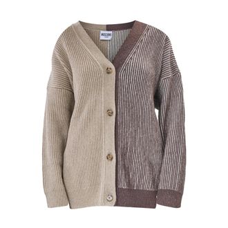 Moschino Cardigan Logo - Dames - Vesten - Veelkleurig - L - Wol - Truien & Vesten