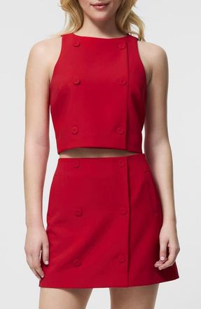 French Connection Azra Double Breasted Sleeveless Crop Top in Mars Red at Nordstrom, Size 8