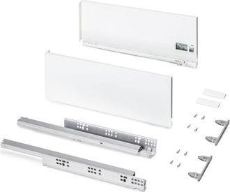 Emuca Caj&oacute;n Exterior Protone 30kg Con Gu&iacute;as De Extracci&oacute;n Total Y Cierre Suave, Altura 178mm, Profundidad 450mm, Acero, Pintado Blanco - Emuca