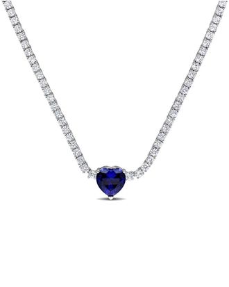 Rina Limor Silver 16.00 ct. tw. Lab-Grown Sapphire Necklace