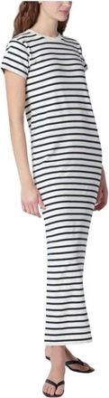 Anine Bing Wynne Jurk - Dames - Maxi kleedjes - Blauw - XS - Katoen - Kleedjes