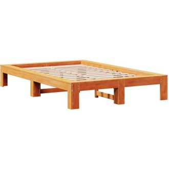 vidaXL Vidaxl - Estructura De Cama Sin Colch&oacute;n Madera Maciza Marr&oacute;n 120x190 Cm
